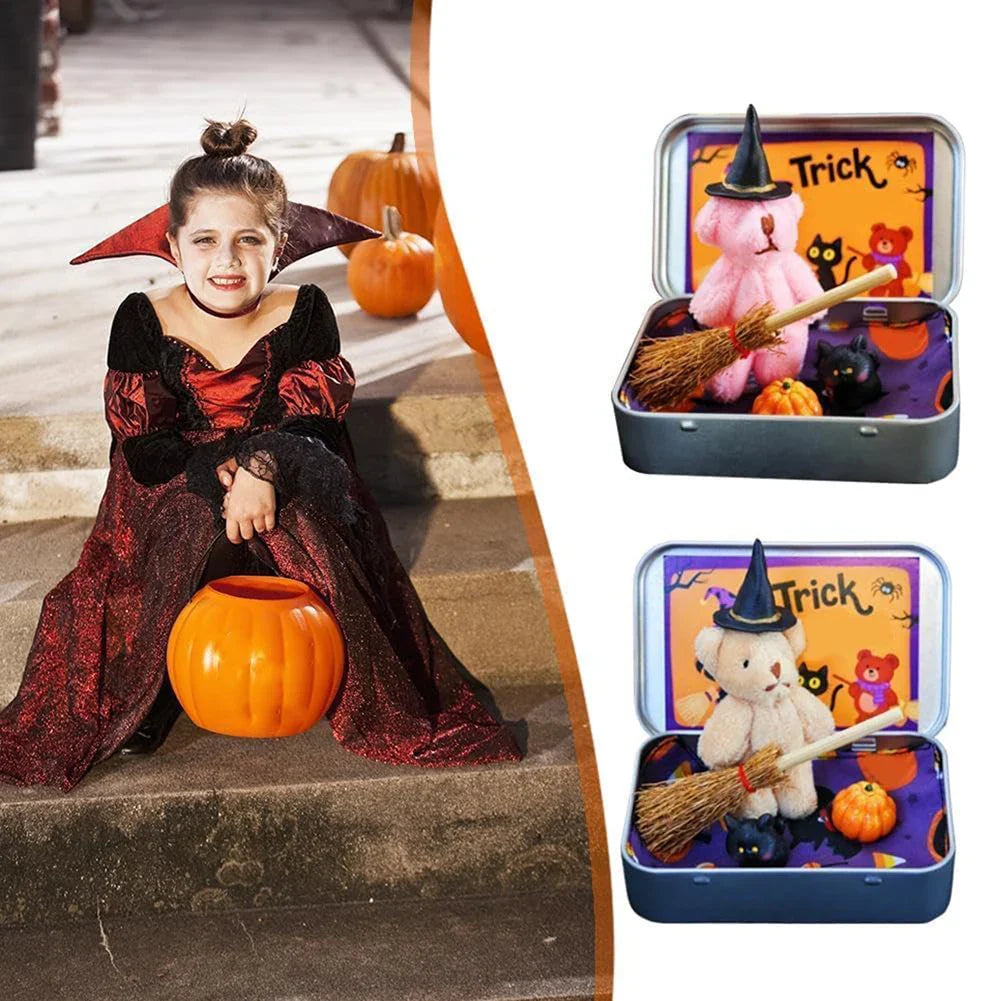 Halloween Witch Teddy Bear in a Box | Spooky Collectible Gift