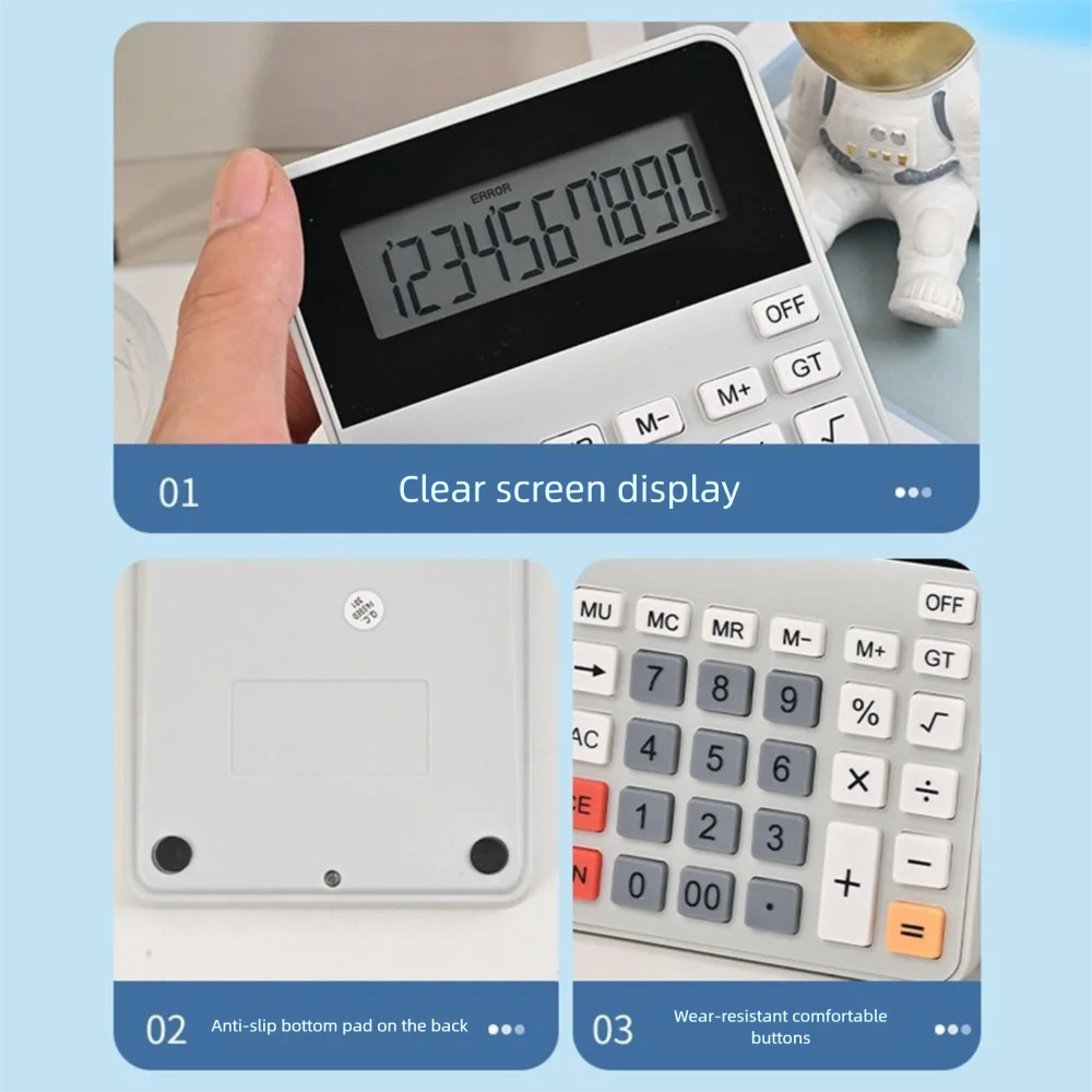 12-Digit Large Screen Business Calculator – Battery Powered