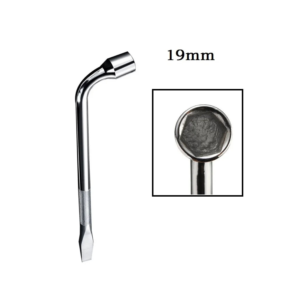 17/19/21mm L-Type Lug Nut Wrench | Heavy Duty Hex Socket Spanner