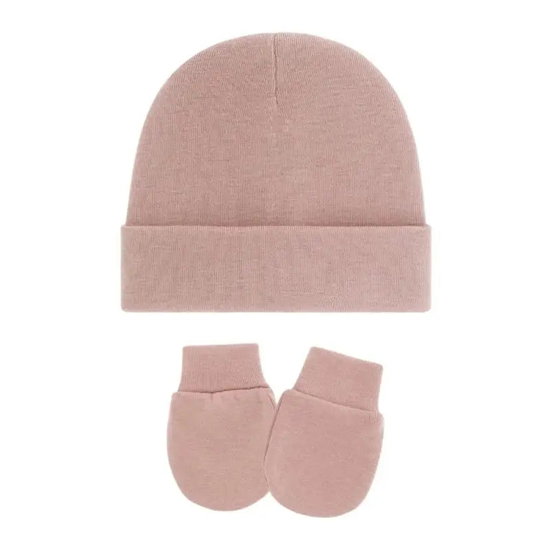 Cotton Newborn Baby Hat & Mittens Set – Soft Knit, 0–12 Mo
