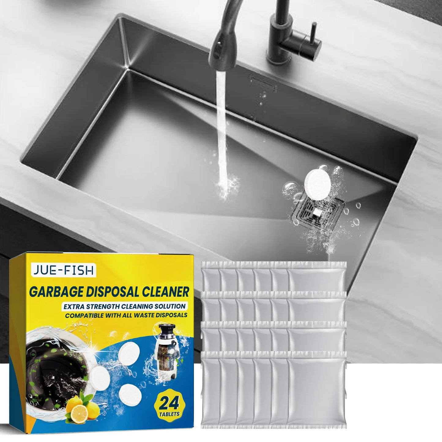Drain Cleaning Tablets – Sink Cleaner & Deodorizer 24 Pack