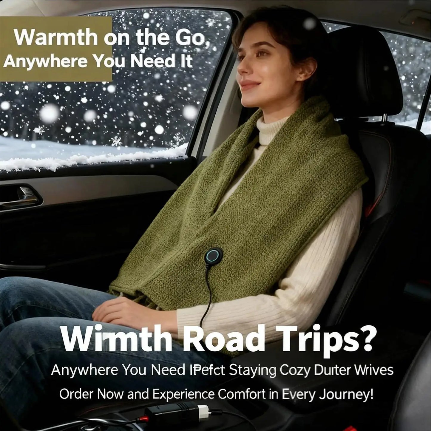 USB Heated Wearable Blanket – Foldable Electric Shawl for Travel
