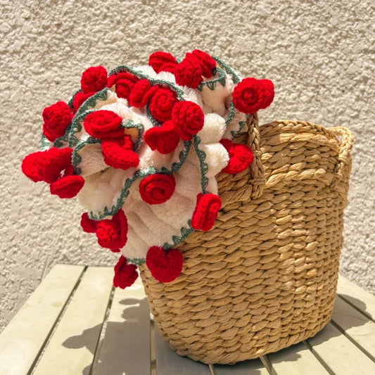 Rose Bouquet Throw Blanket – Soft Floral Couch Blanket Gift Floral Throw Blanket Peaceful Pleasures Health and Wellness 65cm S