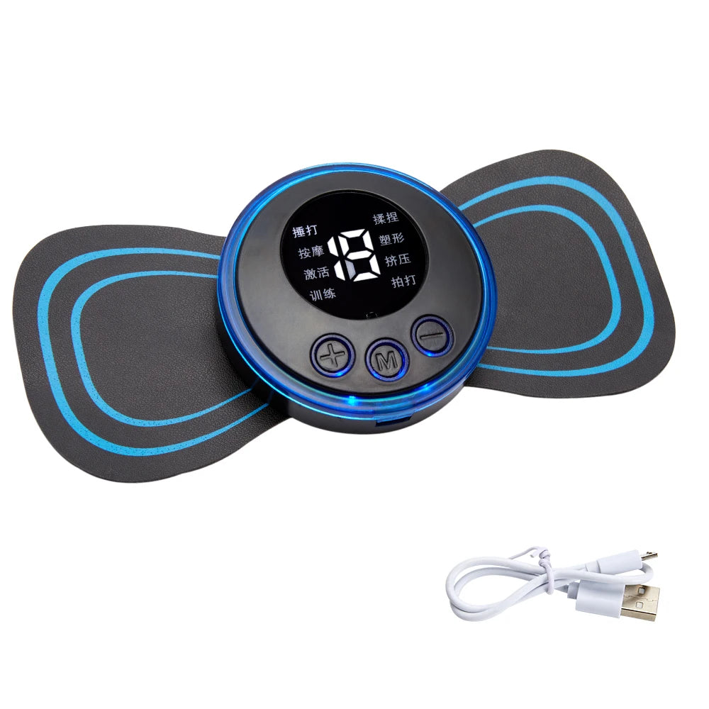EMS Neck Massager – 8 Mode Rechargeable Cervical Pain Relief