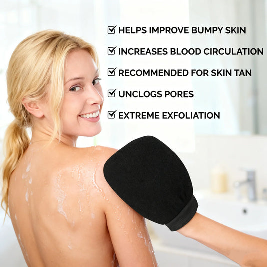 Exfoliating Bath Glove – Body & Face Deep Cleansing Scrub Exfoliating Bath Glove Oasis Select black 20g