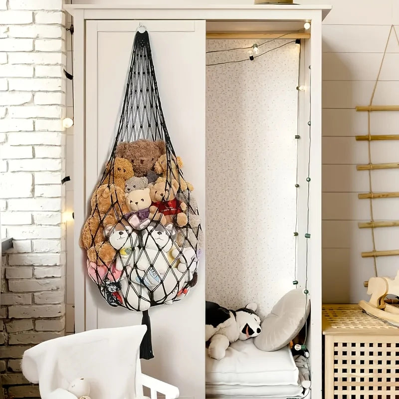 Large Macrame Stuffed Animal Hammock | Boho Corner Toy Storage Toy Storage Hammock Peaceful Pleasures Health and Wellness