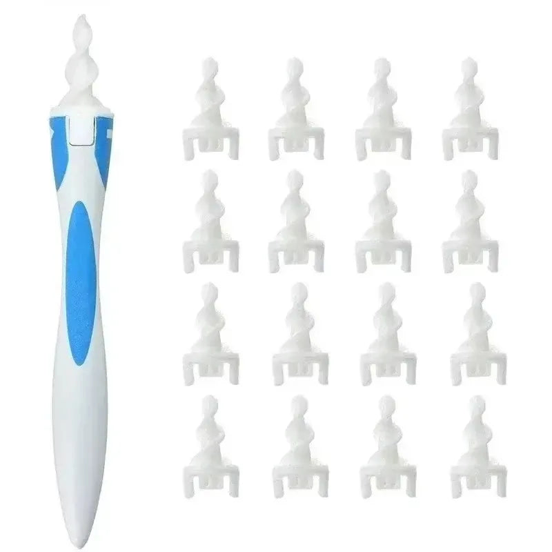 Silicone Spiral Ear Wax Cleaner Kit – 16 Tips | Safe Removal