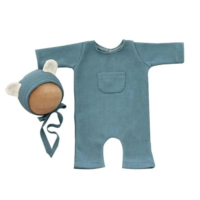 Baby Bear Romper & Beanie Newborn Photo Costume Set 0-2M