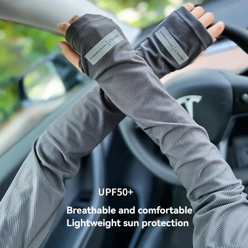 Ice Silk UPF50+ UV Arm Sleeves – Breathable Sun Protection
