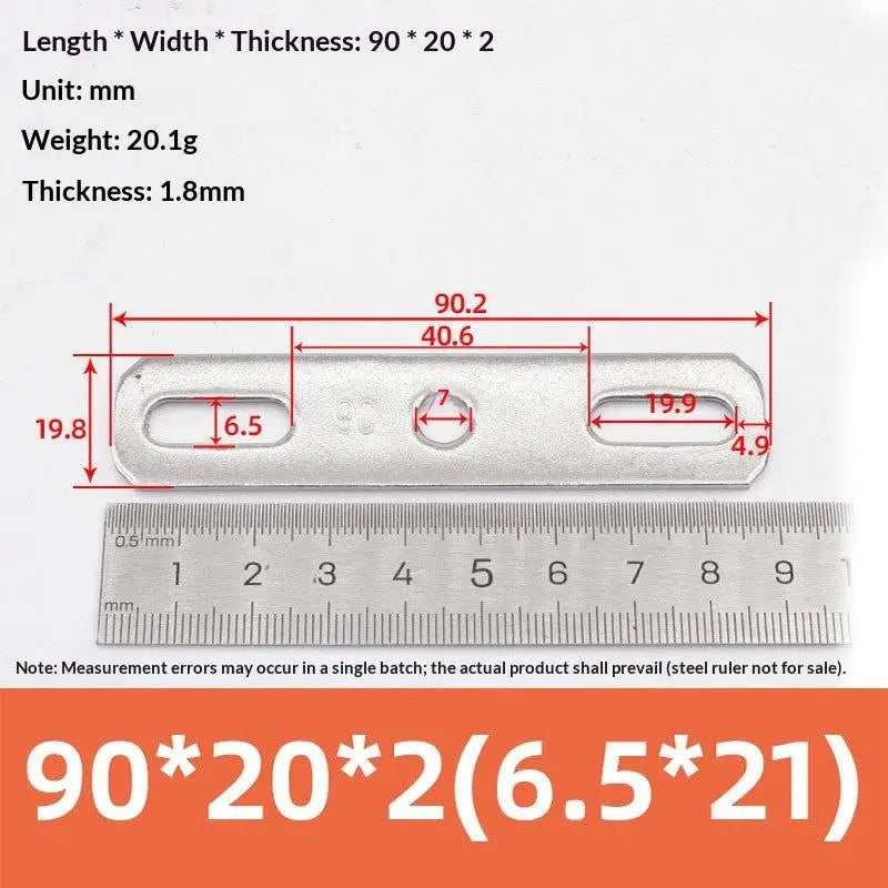 Double Hole Metal Straight Plate 304 Stainless Steel Thickened Flat Gasket With Holes Blocking Plate Bolt Accessories Peaceful Pleasures Health and Wellness 90x20x2cm A