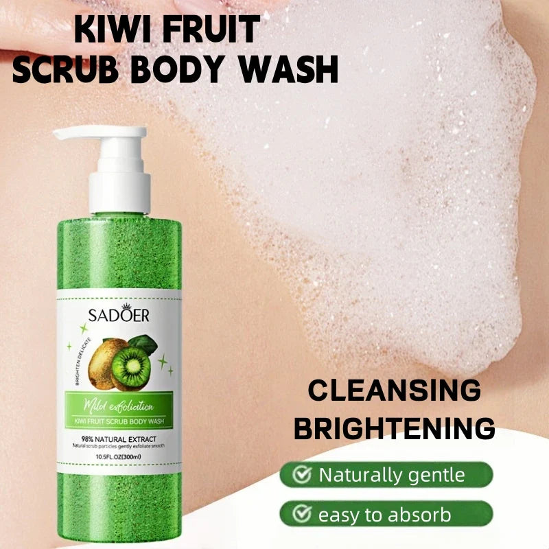 SADOER Kiwi Scrub Shower Gel 300ml | Natural Fruit Extract