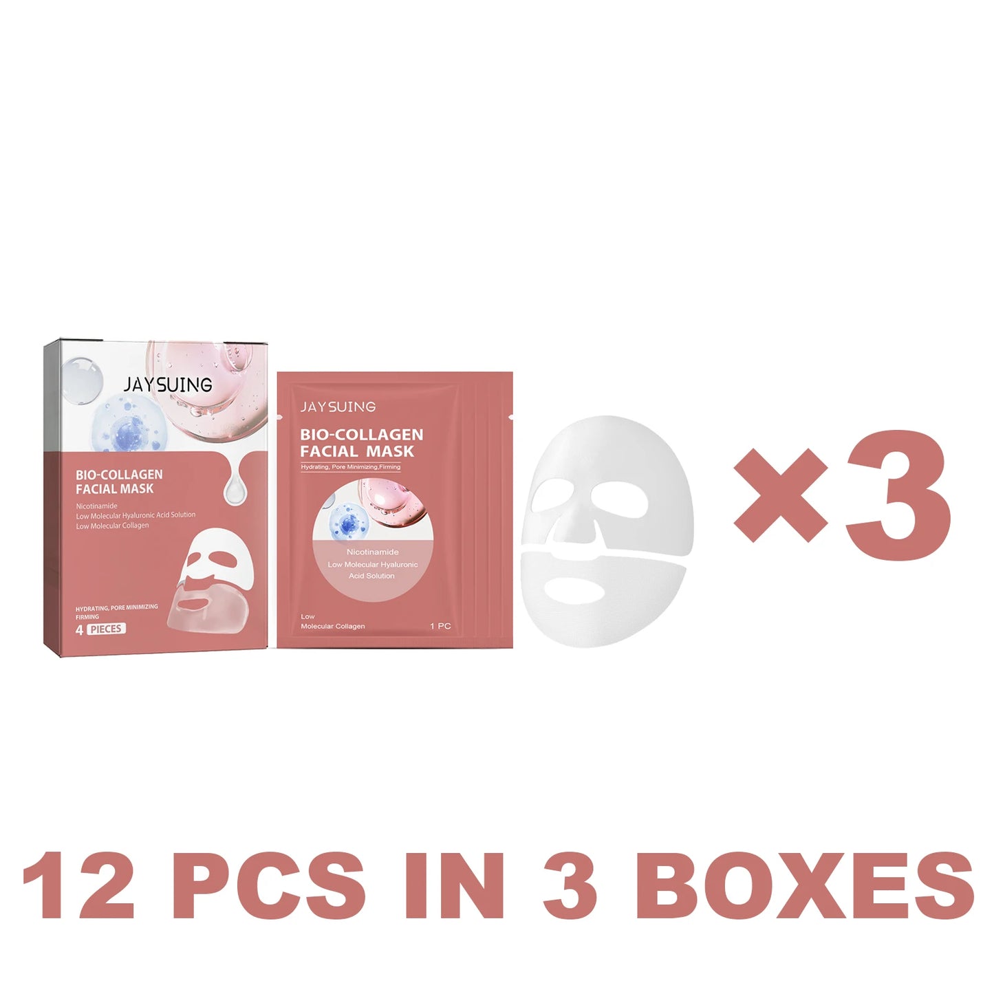 Bio Collagen Facial Mask – Hydrating & Pore-Minimizing 4 Pcs