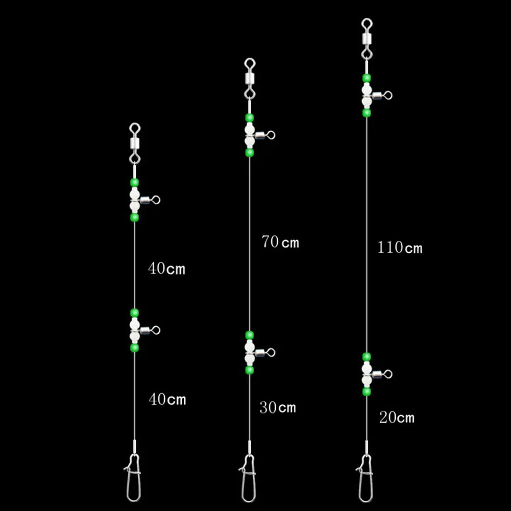Night Glow Fishing Leaders with Swivels & Snaps | Saltwater & Freshwater