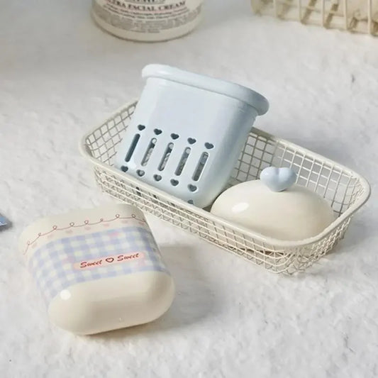 Sweetheart Bows Fragrance Soap Boxes Travel Portable Mini Soap Boxes Drain Lid Soap Sealed Boxes Practical Outdoor Storage New Peaceful Pleasures Health and Wellness
