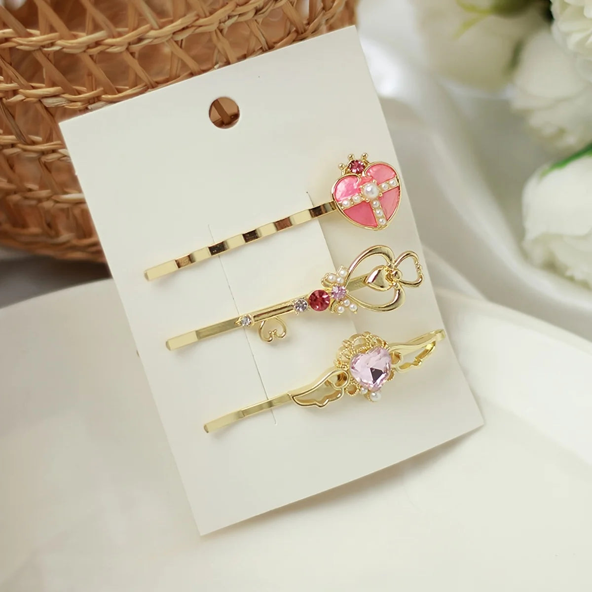 3-Piece Love Star Moon Hair Clip Set Hair Accessories Peaceful Pleasures Health and Wellness 3PCS 1