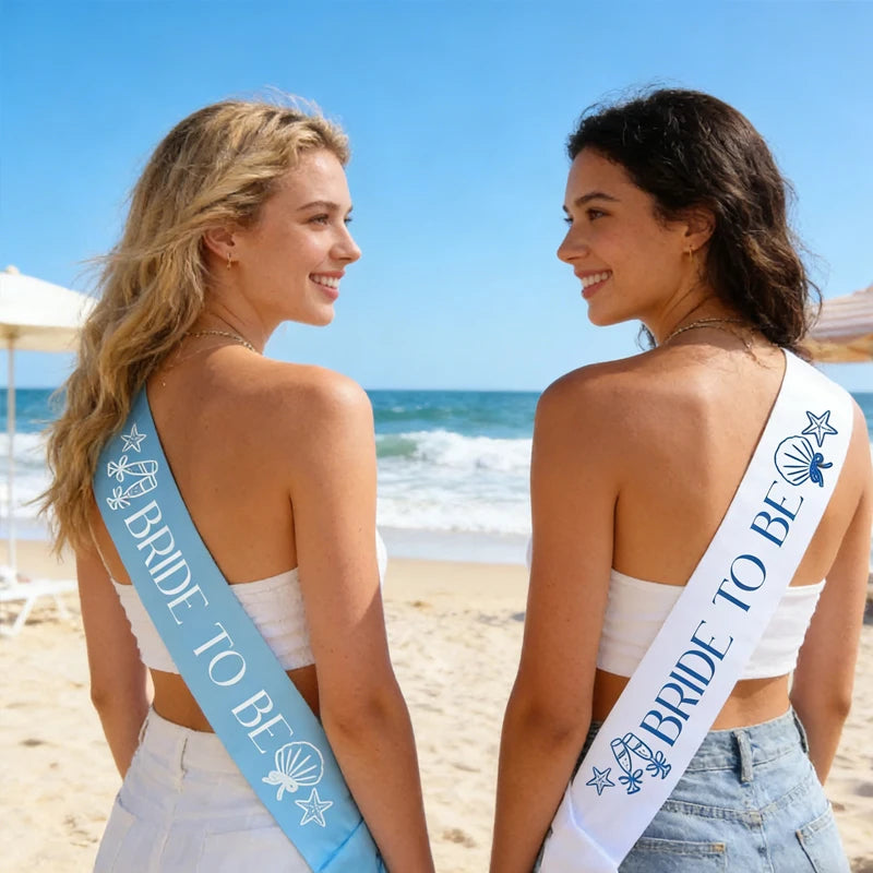 Bride To Be Beach Sash | Seashell Bachelorette Party Gift Bridal Party Sash Peaceful Pleasures Health and Wellness