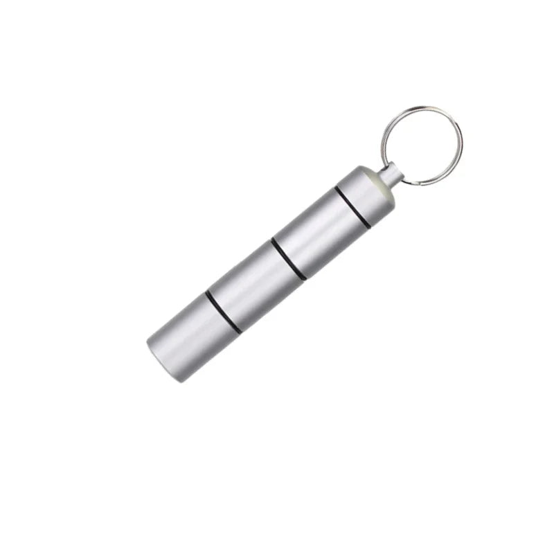 Mini Aluminum Waterproof Pill Box Portable Sealed 3 Hour Grid Daily Organizer Travel Medical Vitamin Fish Oil Peaceful Pleasures Health and Wellness 1pc-silver