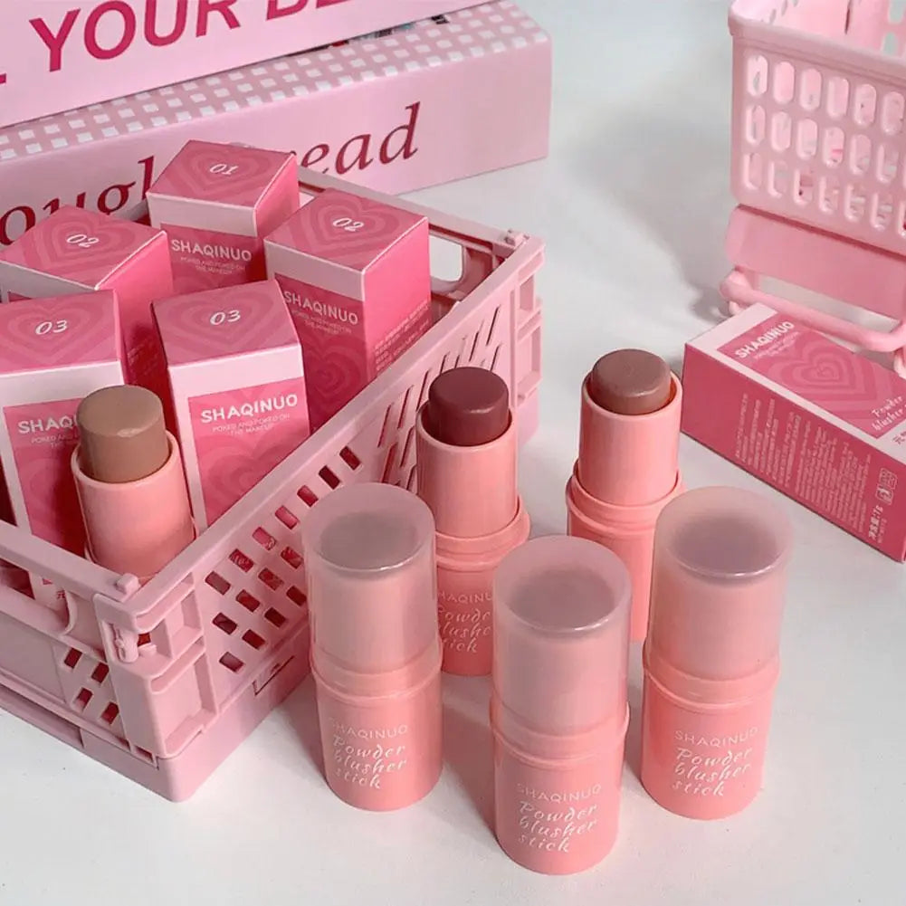 Dual-Use Blush & Lip Stick – Waterproof Powder Blusher