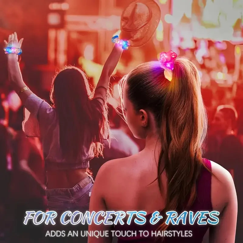 LED Light Up Scrunchie Glow Flashing Hair Tie | Rave & Party
