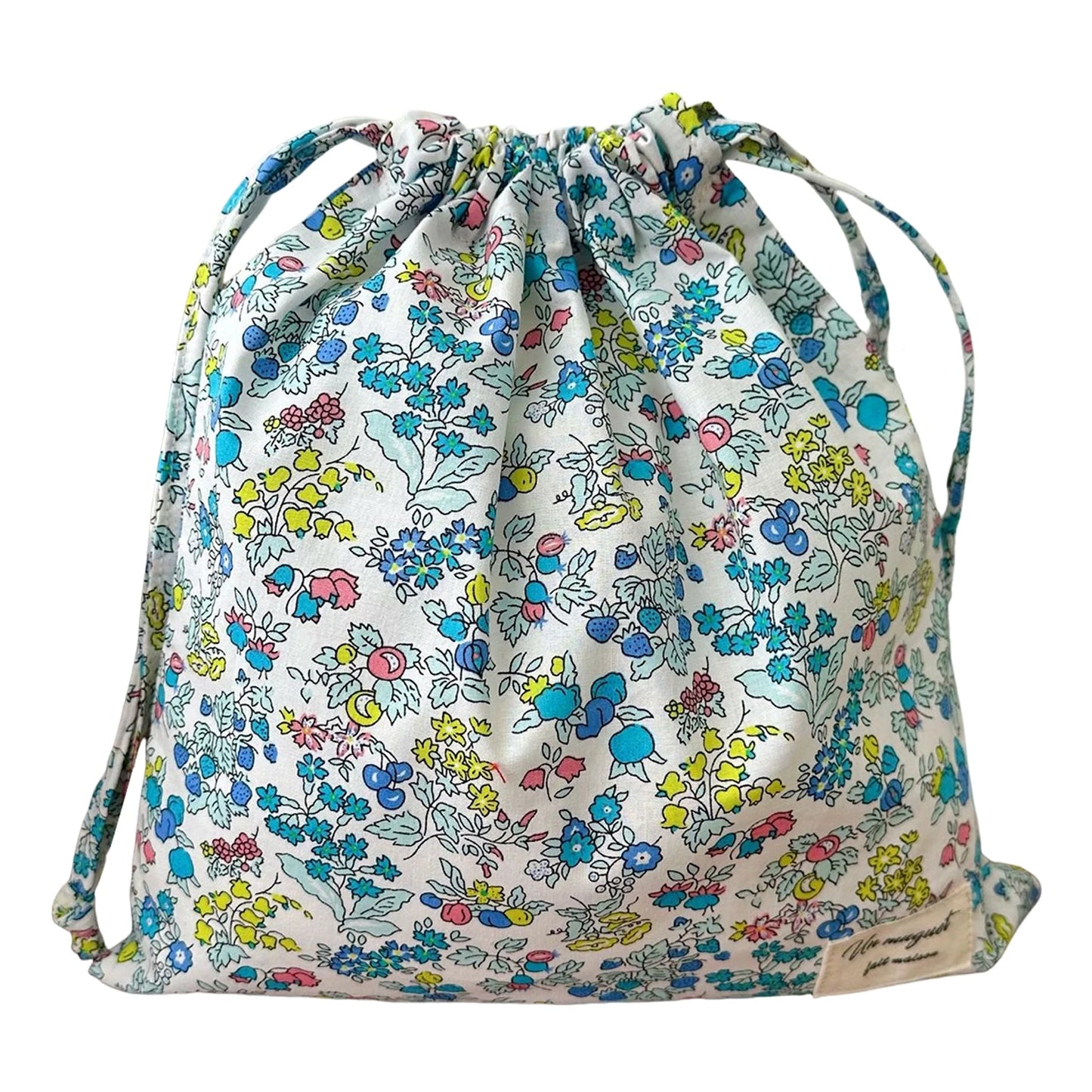 Floral Drawstring Bags Gift Bags Multi-functional Small Objects Storage Bag for Wedding Birthday Party Favors Peaceful Pleasures Health and Wellness E