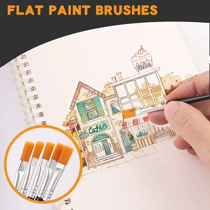 100-Piece Paint Brush Set – Oil, Acrylic & Watercolor Nylon