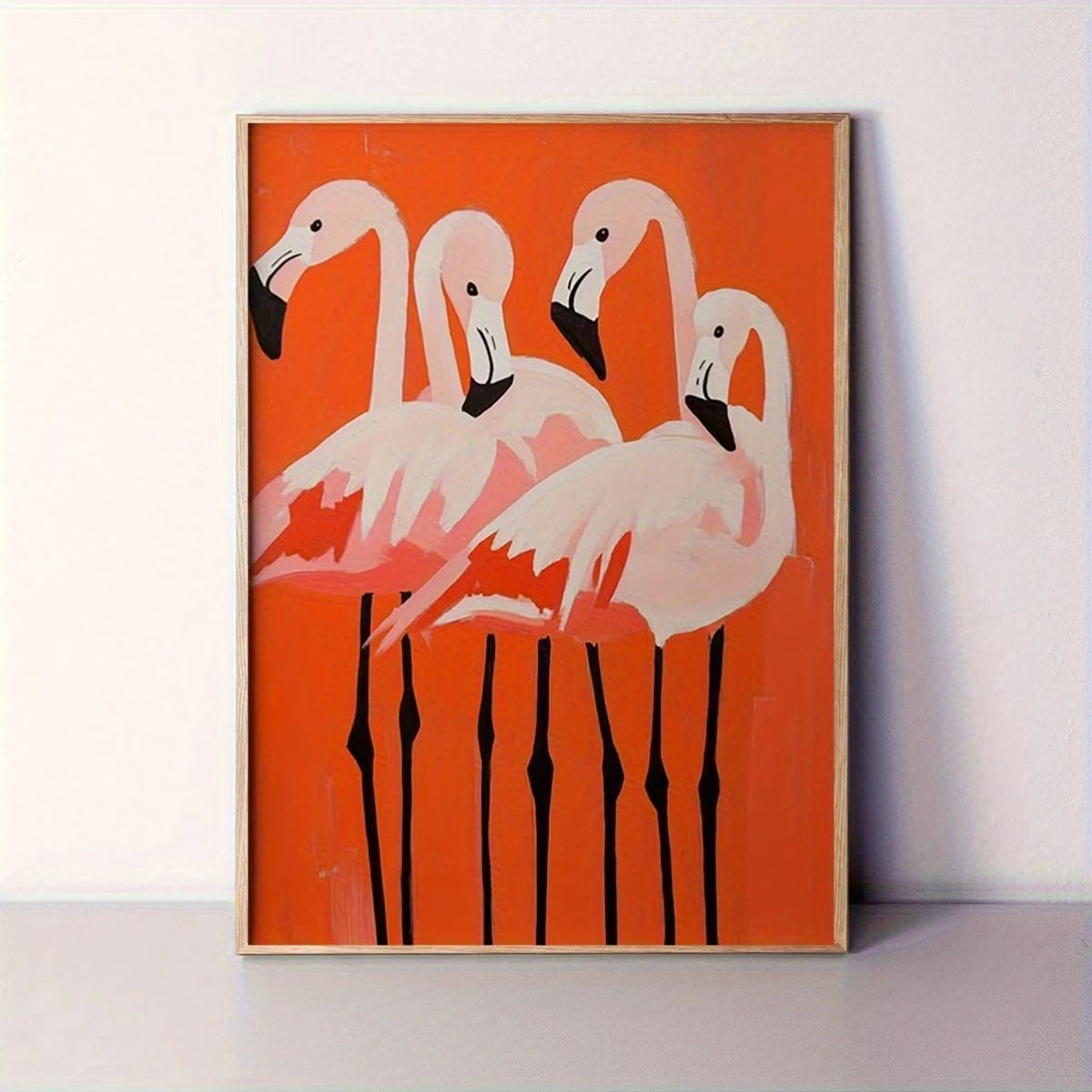 Bohemian Orange & Pink Birds Canvas Wall Art | Home Decor