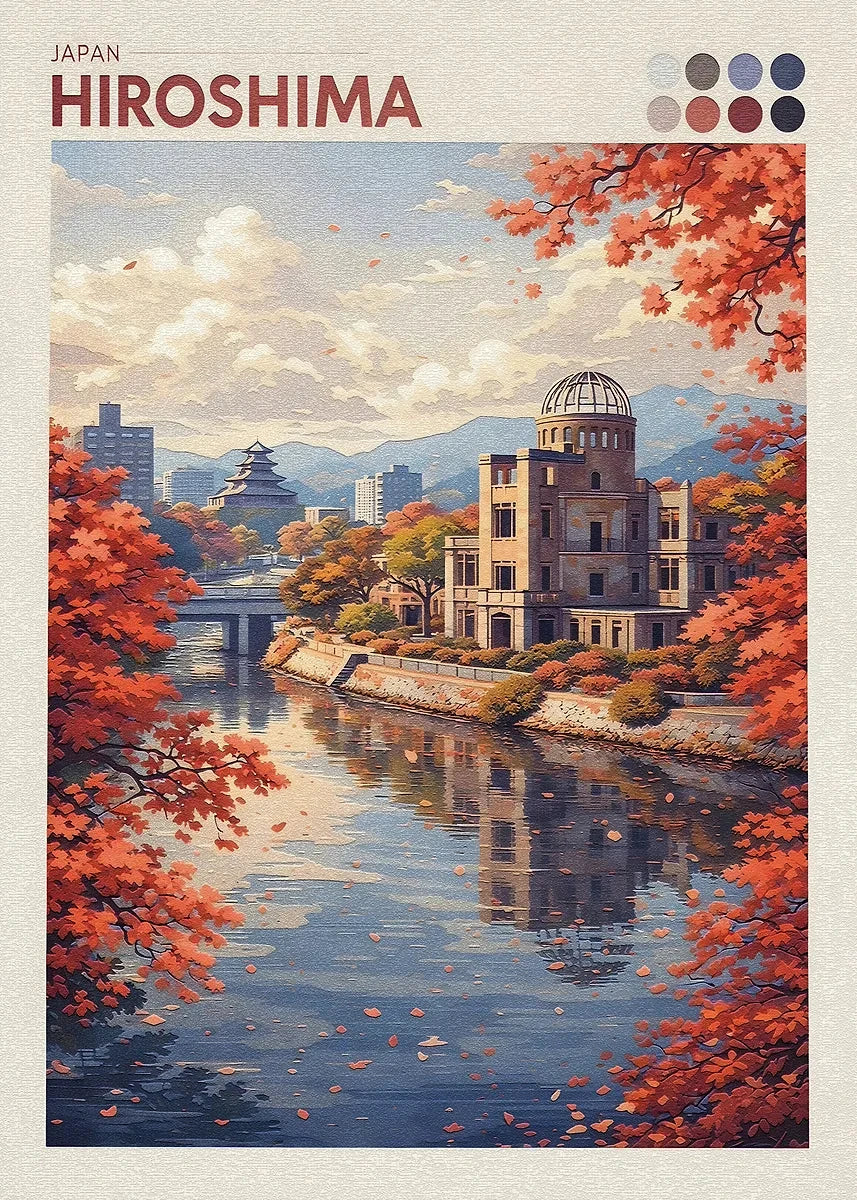Japan Autumn Cityscape Canvas Print | Yokohama Wall Art Decor