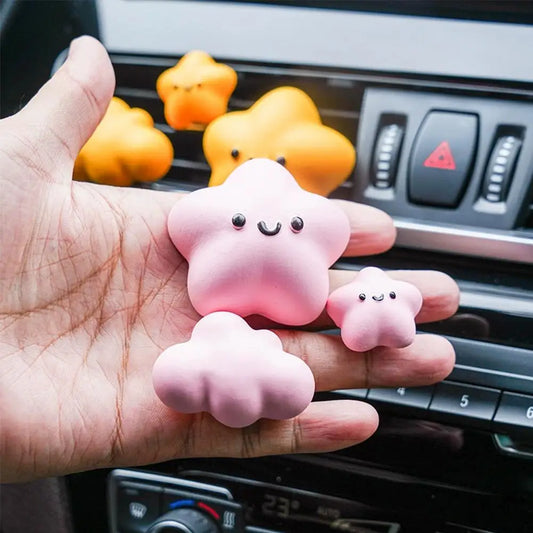 Lucky Star Car Air Vent Clip Cute Cloud Aromatherapy Diffuser StoneCar Interior Decor Ornament For Women Gifts Peaceful Pleasures Health and Wellness