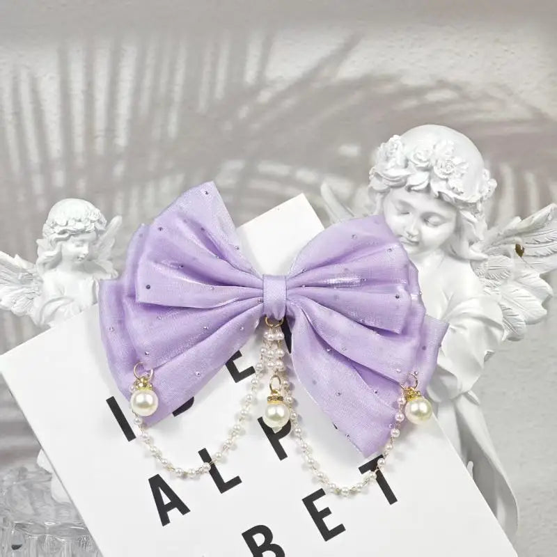 Rhinestone Bow Hair Clip for Girls – Princess Party Accessory