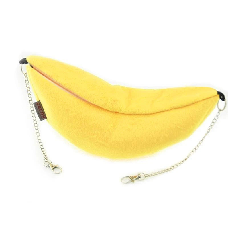Hamster Cotton Nest Banana Shape House Hammock Bunk Bed House Toys Cage For Sugar Glider Hamster Small Animal Bird Pet Supplies Peaceful Pleasures Health and Wellness Yellow