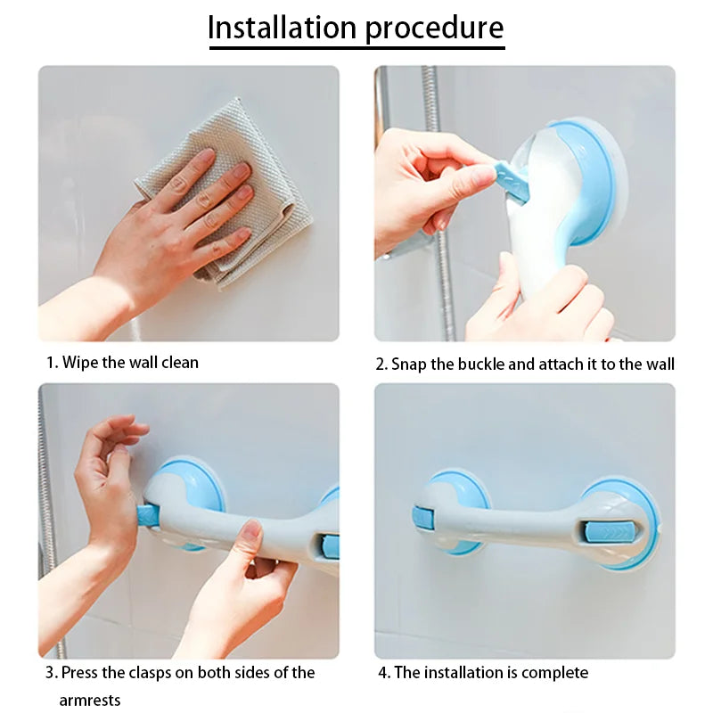 Bathroom Safety armrest No Drill strong suction cup children's bathtub handle Anti Slip Toilet Support Handle for Elderly Peaceful Pleasures Health and Wellness