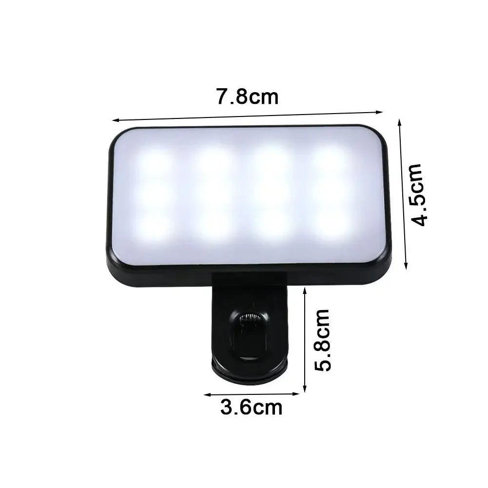 Portable Mini Selfie Fill Light Rechargeable 3 Modes Adjustable Brightness Clip On For Mobile Phone Make Up Computer Fill Light Peaceful Pleasures Health and Wellness