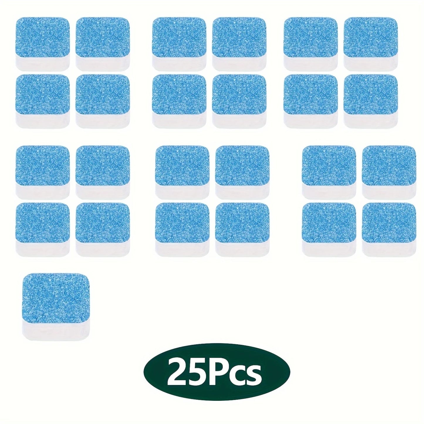 Washing Machine Cleaner Tablets 5/25/35 Count, Lemon Scent, Deep Cleaning, Dirt Remover, Clean Laundry Washer Drum and Tub Peaceful Pleasures Health and Wellness Blue White 25Pcs