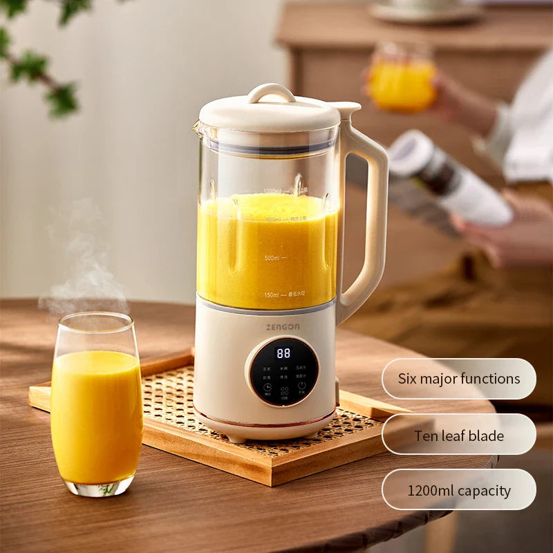 800ml Electric Soy Milk Maker & Blender – 10-Blade Wall Breaker