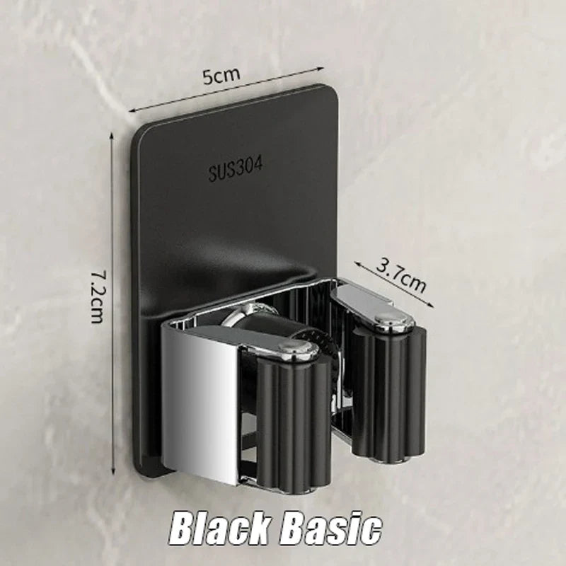 Wall-Mounted Mop & Broom Holder – 304 Stainless Steel Rack