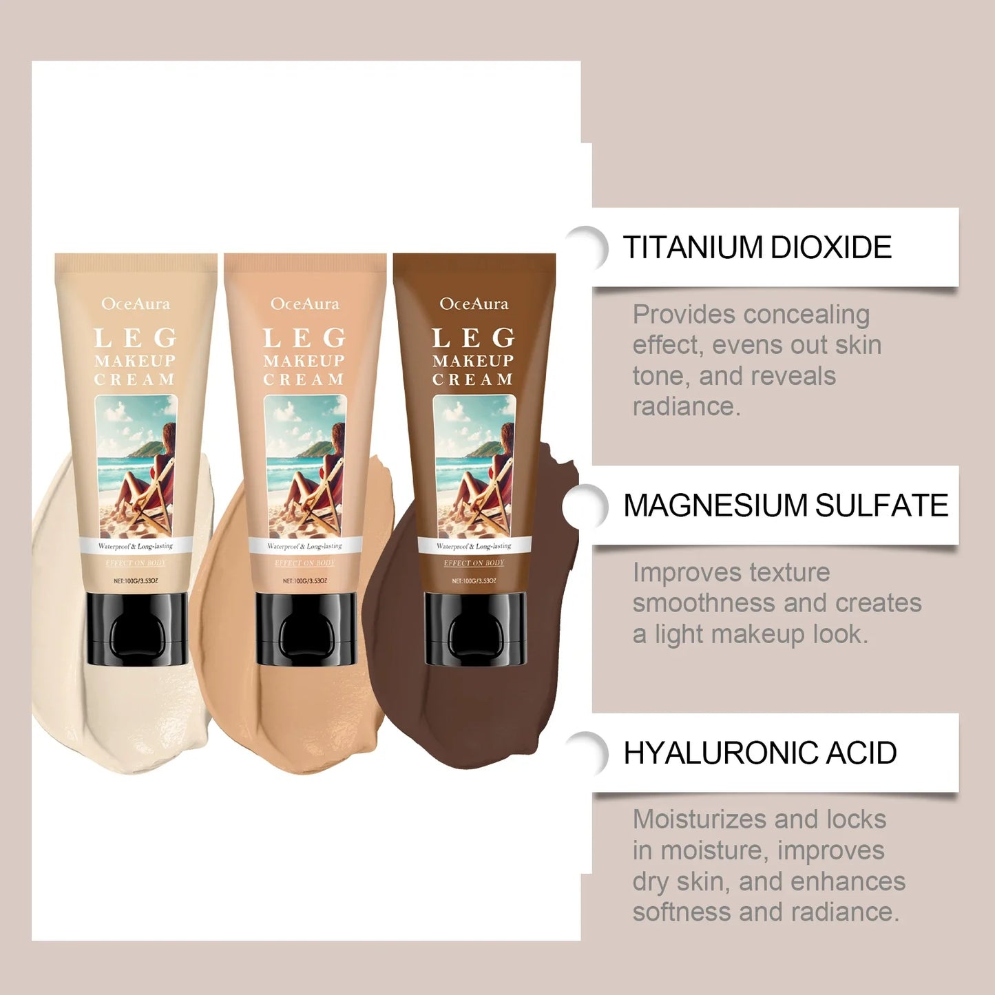 Bronze Leg Body Foundation Cream – Waterproof & Long-Lasting