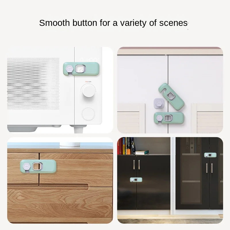 Child Proof Cabinet Locks Safety Buckle Anti Pinch Hand for Refrigerator Drawer Opposite Door Cabinet Closing Baby Protectionn Peaceful Pleasures Health and Wellness