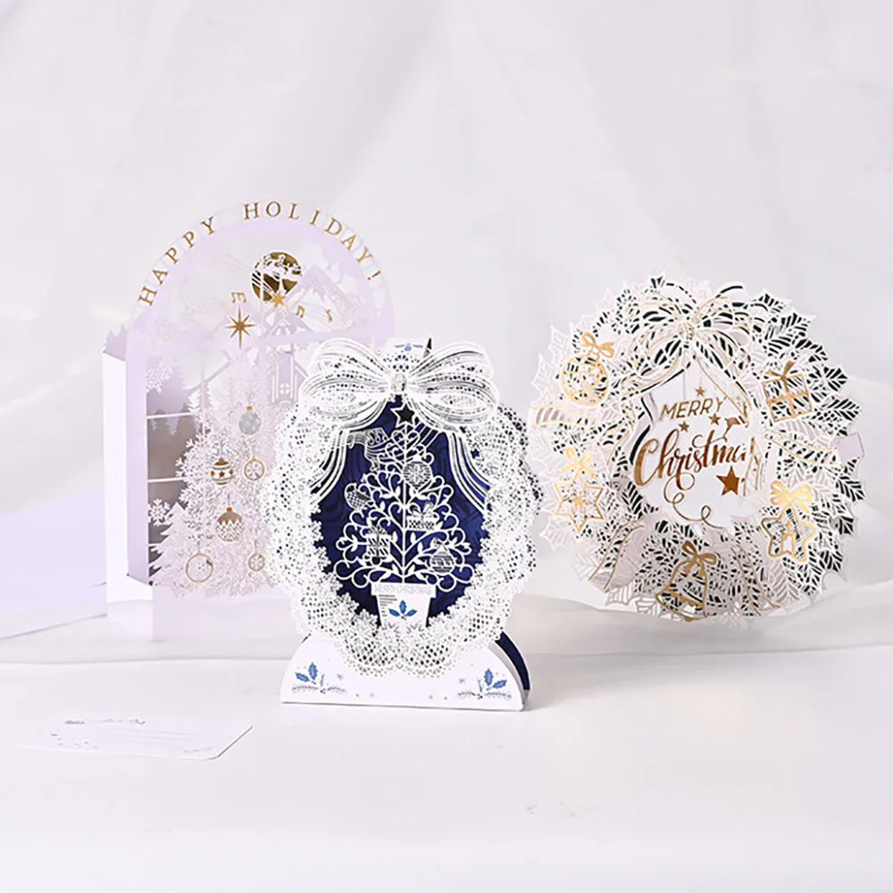 Christmas 3D Greeting Card Folding Decoration Blessing Gratitude