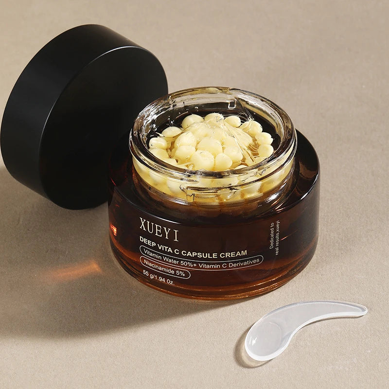 Vc Capsule Collagen Cream Brand Deep Moisturizing Hydration Firming Brightening Delicate Facial Skin Gentle Cream Peaceful Pleasures Health and Wellness