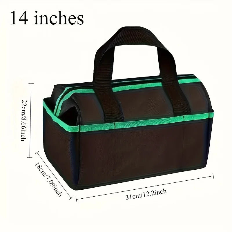 Heavy Duty Tool Bag, Wide Mouth Small Tool Bags, Soft Handle Toolbox Organizer Storage, Large Zipper Electrician Tool Bag Peaceful Pleasures Health and Wellness Classic