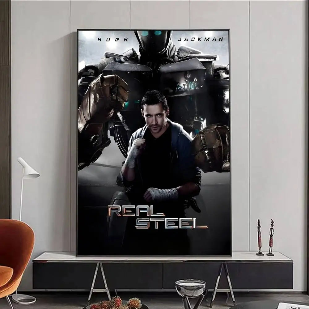 Real Steel Movie Poster – HD Waterproof Wall Art Décor Movie Wall Poster Peaceful Pleasures Health and Wellness z12 40X50cmNoframe