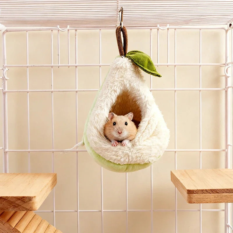 Plush Hamster Hammock Nest – Warm Bed for Small Pets & Parrots