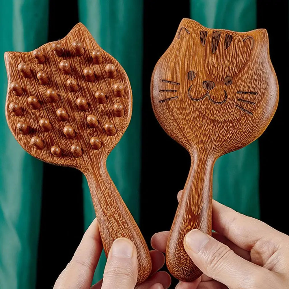 Sandalwood Wide Tooth Scalp Massage Comb – Gua Sha Hair Tool