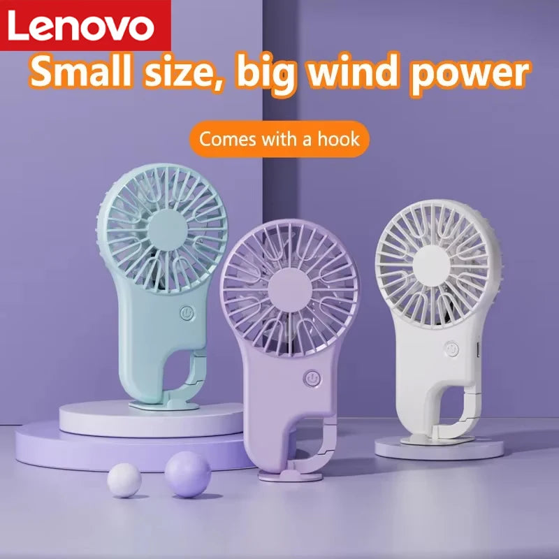 Lenovo Portable Clip On Mini Fan USB Rechargeable 3 Speed Adjustable Handheld Pocket Cooling Fan for Outdoor Stroller Camping Peaceful Pleasures Health and Wellness