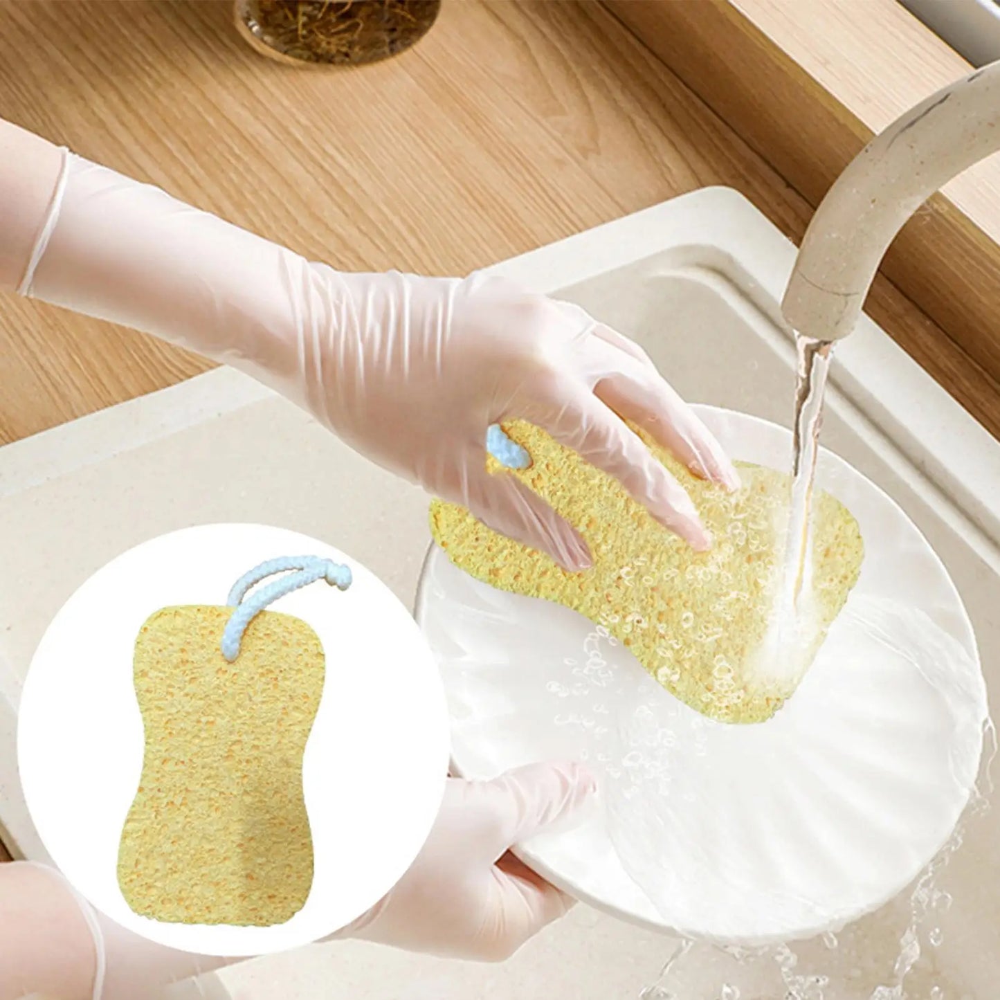 Natural Sponges For Dishes Dish Washing Sponges 3 Piece Wood Pulp Cotton Scouring Pad For Cleaning Countertops Removing Dirt Peaceful Pleasures Health and Wellness