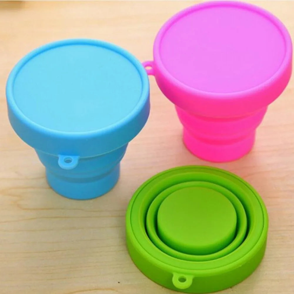 Portable Silicone Retractable Folding Cup Lid Temperature Resistant