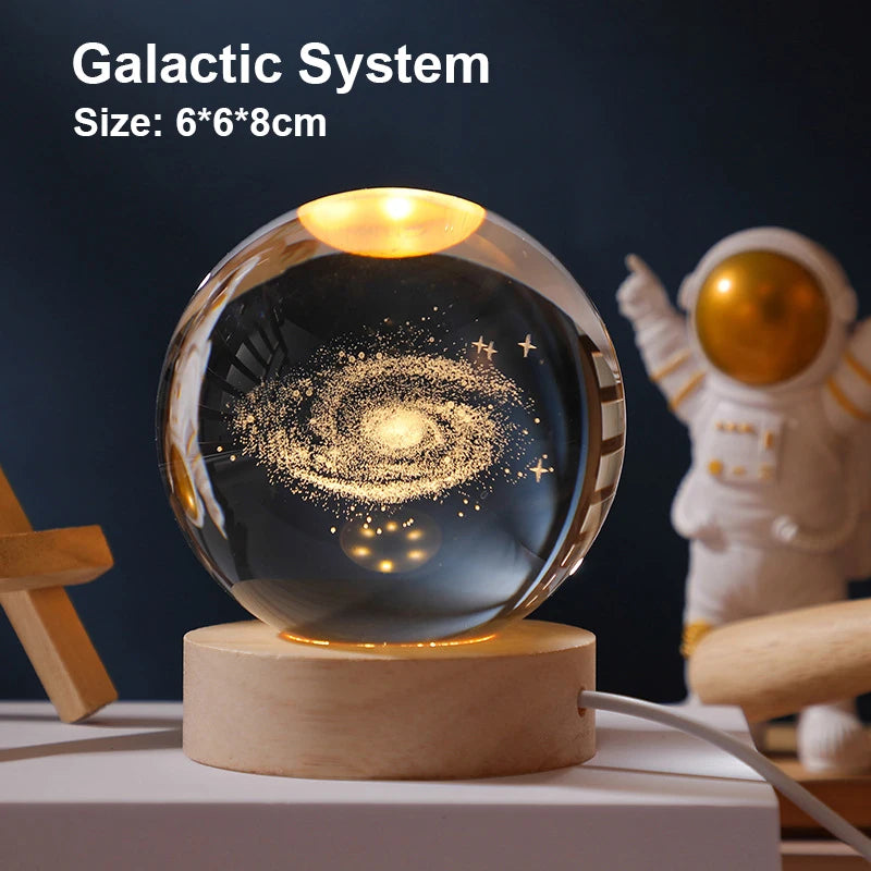 GGbing Night Light Milky Way Galaxy Solar System Crystal Ball Children Night Lamp Bedroom Ambient Light Creative Night Light Peaceful Pleasures Health and Wellness