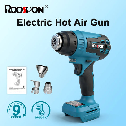 21V Handheld Hot Air Gun Temperature Rechargeable Cordless Electric Heats Gun with 3 Nozzles for Makita Battery Pin (No Battery） Peaceful Pleasures Health and Wellness