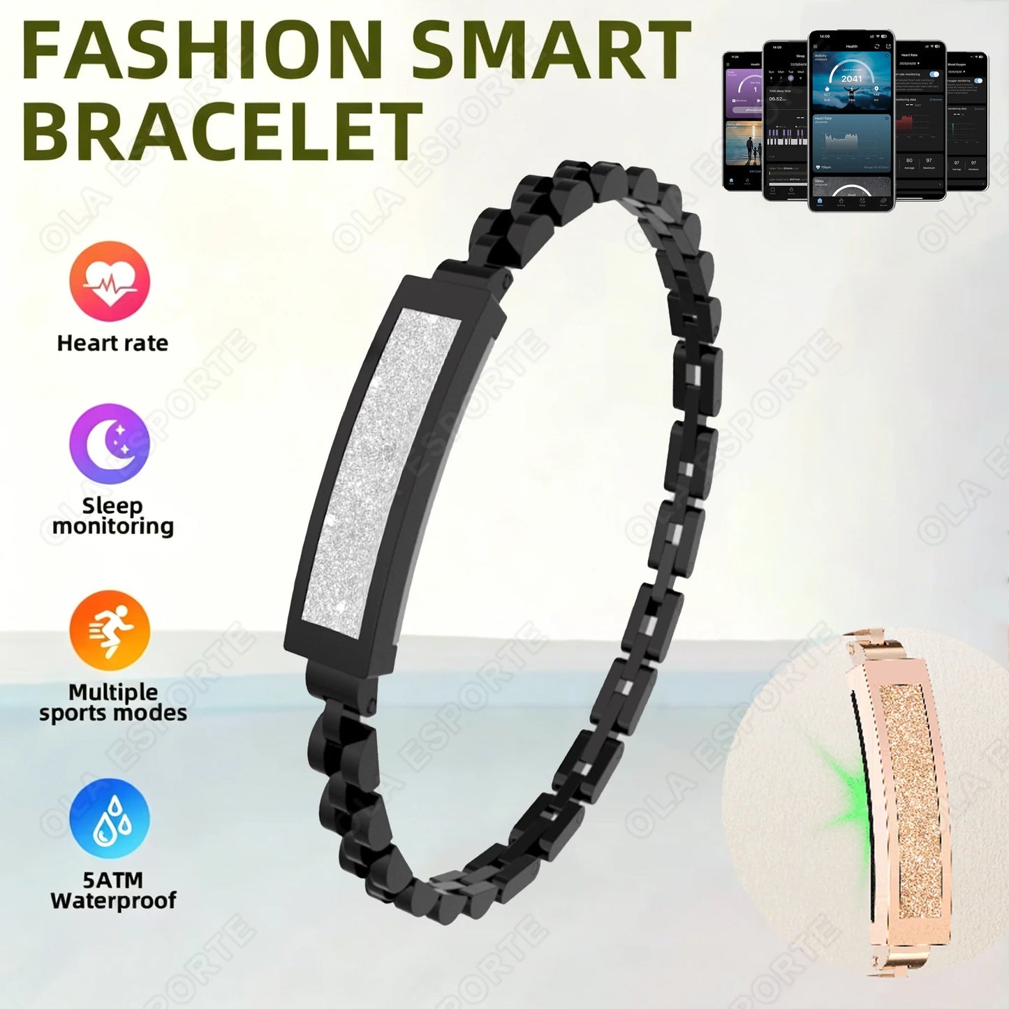 Men Sports Smart Bracelet Heart Rate Fitness Tracker IPX8 Waterproof