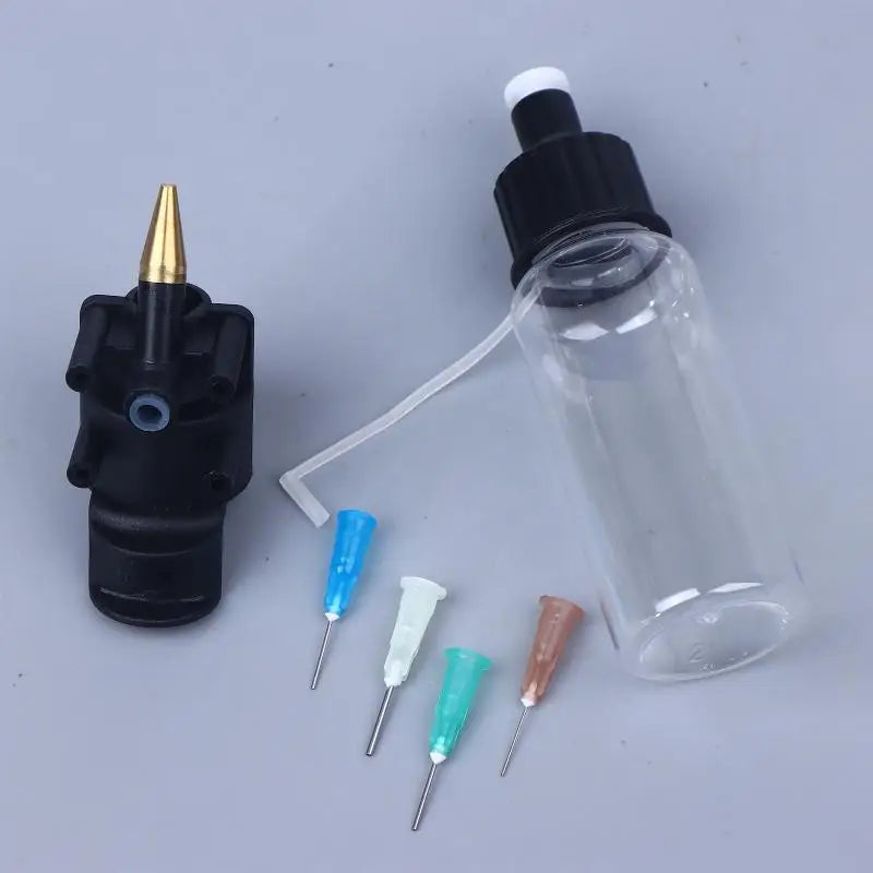 High Quality Airbrush Kit With 50ml Special Bottle & 0.2/0.3/0.5/0.8mm Disposable Nozzle No-Clean Air Brush Tool Spray Module Peaceful Pleasures Health and Wellness